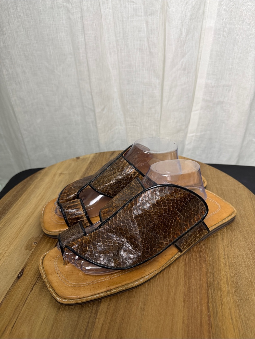 Brown Snakeskin Men’s Slide Sandals